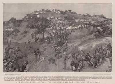 スペインとアメリカの戦争、アメリカ人がサンファンの丘を襲撃 作： William Hatherell