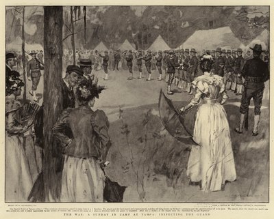 戦争、警備員を視察するタンパのキャンプでの日曜日 作： William Hatherell