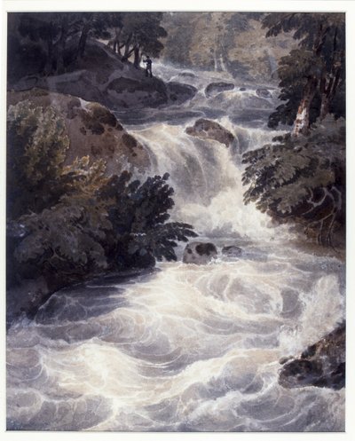 窓から見えるアンブルサイドの滝、1807年 作： William Havell