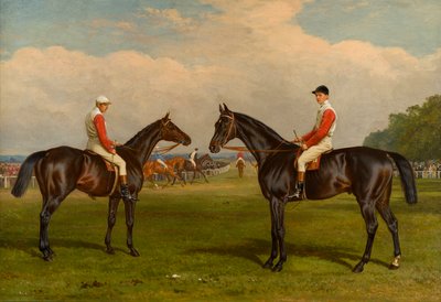メリー・アンドリュー」と「チリントン」-競馬場の馬、1888-89年頃（キャンバスに油彩） 作： William and Havell Edmund Hopkins