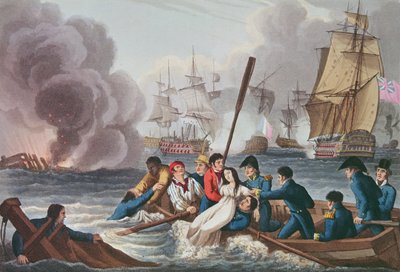 トラファルガーの戦いの逸話、マシューデュブール（fl.1813-20）によって「歴史的、軍事的、海軍の逸話」、パブから刻まれました。エドワード・オーム（1774-c.1820）1817（アクアチント） 作： William Heath