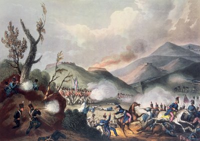 ブサコの戦い、1810年9月27日、トーマスサザーランド（bc 1785）によって彫刻 作： William Heath