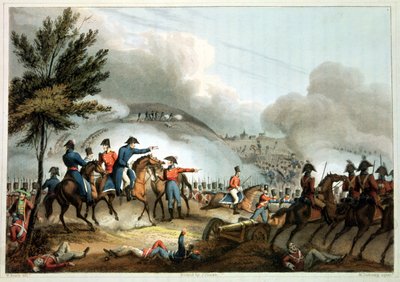 1812年7月22日のサラマンカの戦い、J。クラークによってエッチングされ、M。ドゥブールによって着色（アクアチント） 作： William Heath