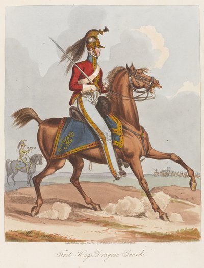 First Kings Dragoon Guards、1820（colored aquatint） 作： William Heath
