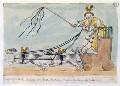 黄金の魚のコミックパントマイムのグリマルディのタンデム、パブ。 1812 作： William Heath