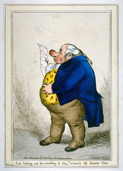 夕食の時間まで胃を休めるものを探している」（1830年 作： William Heath