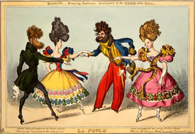 ラプール。 Quadrille-1827年の国家の頭に捧げられたイブニングファッション、1827（手塗りの彫刻） 作： William Heath