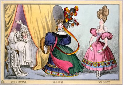 朝の正午の夜、1828年頃（手描きの彫刻） 作： William Heath