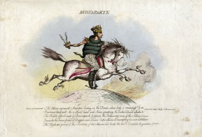 ナポレオンはアンビションに乗って疾走し、両足に翼を生やして世界中を駆け巡る 作： William Heath