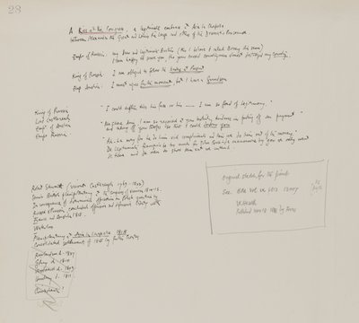 1818年の議会でのキスに伴うメモ 作： William Heath