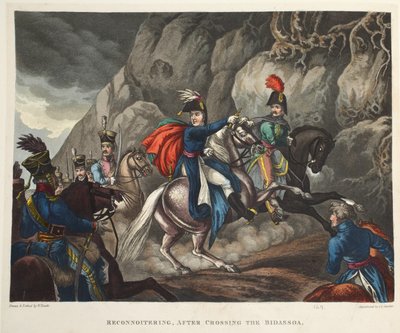 ビコッソアを渡った後の再考、JCスタドラーのパブ。テッグ、1818年4月（アクアチント） 作： William Heath