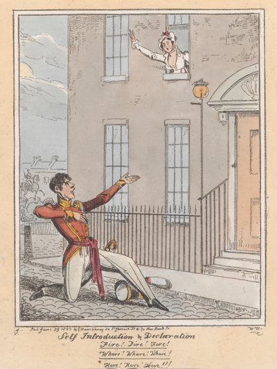 自己紹介と宣言、1823年（手描きのエッチング） 作： William Heath