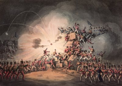 1813年1月19日、シウダードロドリゴの嵐、トーマスサザーランド（bc1785）（アクアチント） 作： William Heath