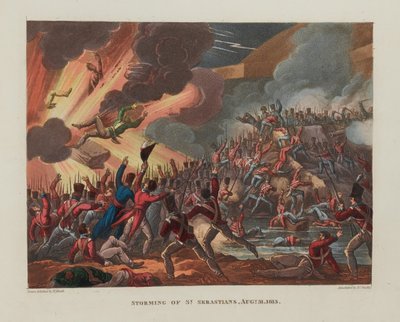 ？聖セバスチャンの嵐、1813年8月31日？、1818年 作： William Heath