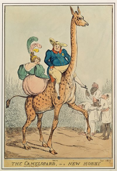 キャメルパード、または新しい趣味、1827（カラー彫刻） 作： William Heath