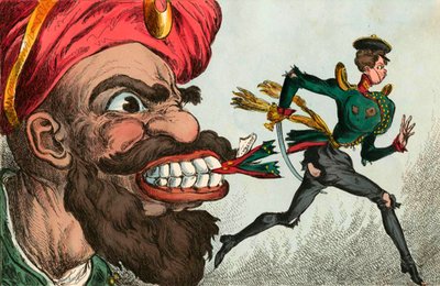1850 年代の西ヨーロッパ風刺画家の目によるクリミア戦争の始まり。 作： William Heath