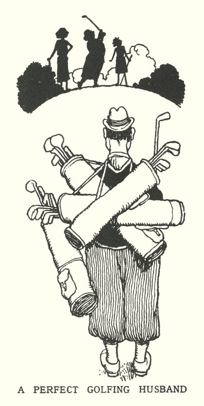 パーフェクト・ゴルフ・ハズバンド(リトグラフ) 作： William Heath Robinson
