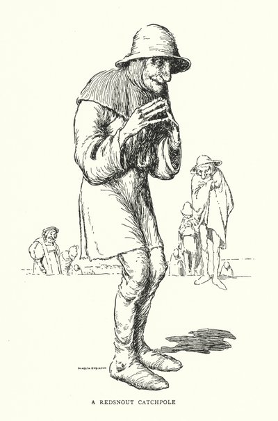 A レッドスナウト・キャッチポール（リトグラフ 作： William Heath Robinson