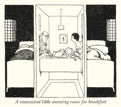 朝食に便利な小さなモーニングルーム（リトグラフ 作： William Heath Robinson