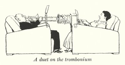 トロンボニウムの二重奏（リトグラフ 作： William Heath Robinson