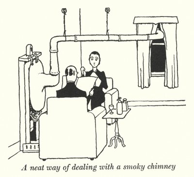 煙の出やすい煙突をすっきりと処理する方法（リトグラフ 作： William Heath Robinson