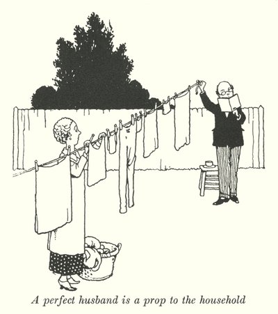完璧な夫は家庭の支えになる（リトグラフ 作： William Heath Robinson