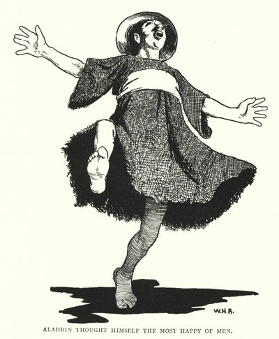 アラジンは自分を最も幸せな人間だと思っていた(彫刻) 作： William Heath Robinson