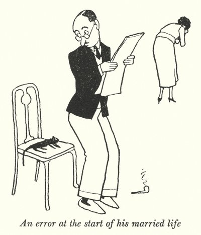 結婚生活スタート時のエラー（リトグラフ 作： William Heath Robinson