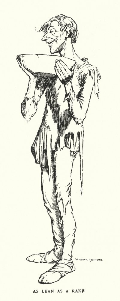 熊手のように細く（リトグラフ 作： William Heath Robinson
