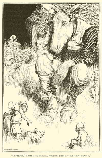 出席して、女王は言った、この甘い紳士に 作： William Heath Robinson