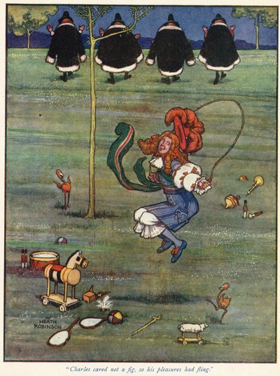 チャールズはイチジクを気にしなかったので、彼の喜びは逃げ出した 作： William Heath Robinson