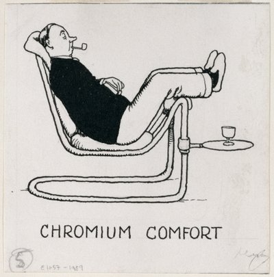 「アパートでの暮らし方」の詳細、「クロムコンフォート」、1936年発行 作： William Heath Robinson