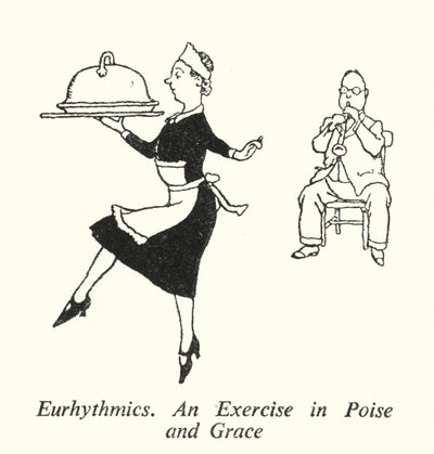 リトミック、ポイズとグレイスのエクササイズ（リトグラフ 作： William Heath Robinson