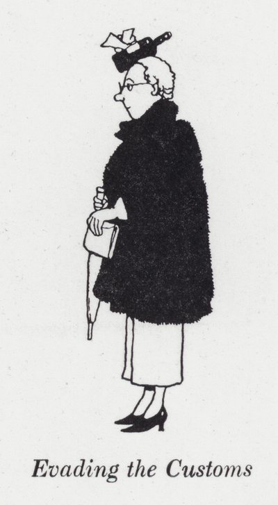 税関逃れ（リトグラフ 作： William Heath Robinson