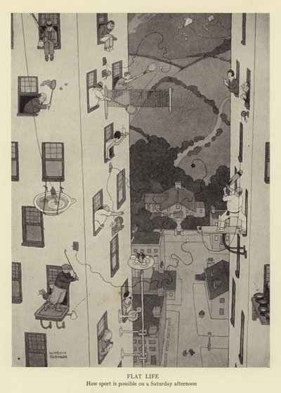 フラットライフ、土曜日の午後にスポーツはどのように可能ですか 作： William Heath Robinson