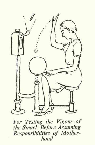 母親としての責任を果たす前にスモークの勢いを試すために（リトグラフ 作： William Heath Robinson
