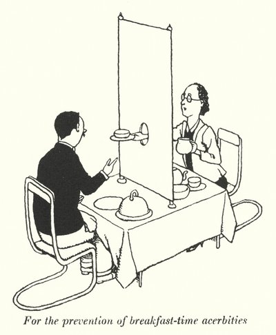 朝食時のアセビ予防のために（リトグラフ 作： William Heath Robinson