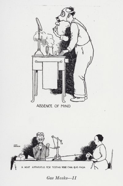 ガスマスク - II (リトグラフ) 作： William Heath Robinson