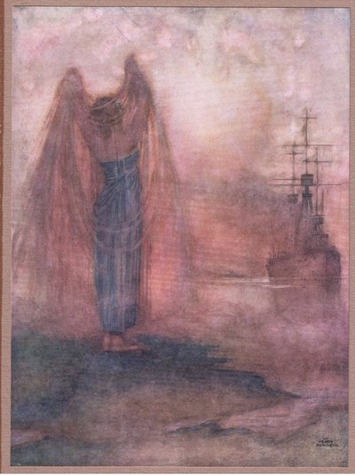 ハリファックス。守護船が発した霧の中へ 作： William Heath Robinson