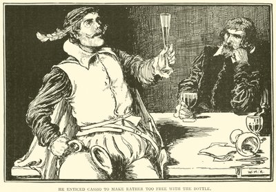 彼はカシオにボトルでかなり自由にし過ぎるように誘った 作： William Heath Robinson