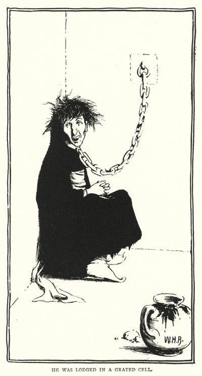 格子状の牢屋に入れられた（彫刻 作： William Heath Robinson