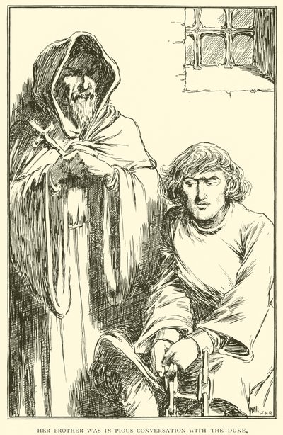 彼女の兄弟は公爵と敬虔な会話をしていた 作： William Heath Robinson