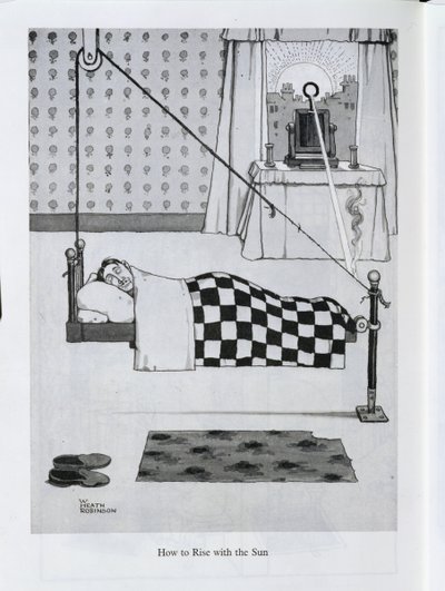 太陽とともに昇る方法、「発明」のイラスト 作： William Heath Robinson