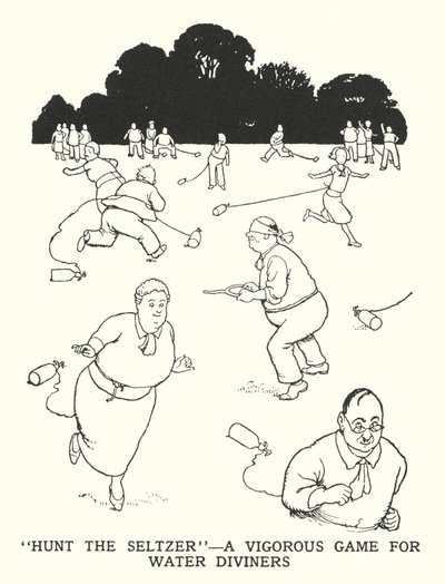 水占い師の元気な遊び「セルツァーを探せ」（リトグラフ 作： William Heath Robinson