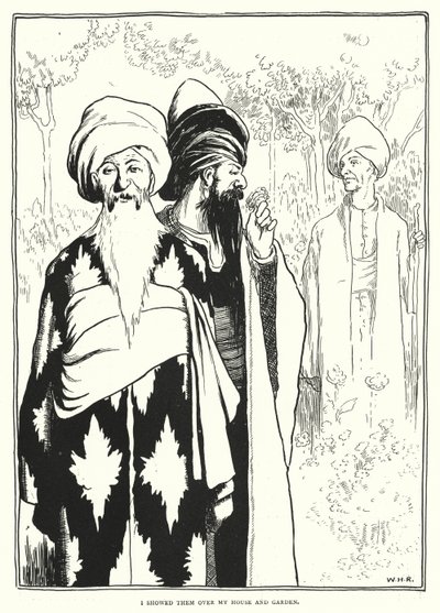 私の家と庭の上で彼らを見せた(彫刻) 作： William Heath Robinson
