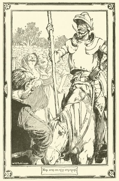 ドン・キホーテのイラスト（リトグラフ 作： William Heath Robinson