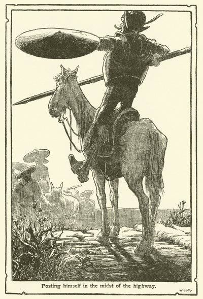 ドン・キホーテのイラスト（リトグラフ 作： William Heath Robinson
