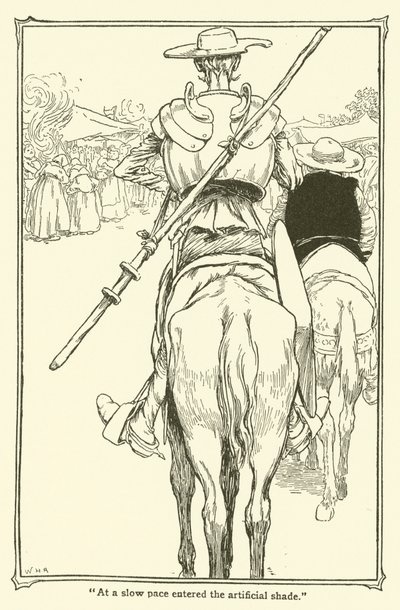 ドン・キホーテのイラスト（リトグラフ 作： William Heath Robinson