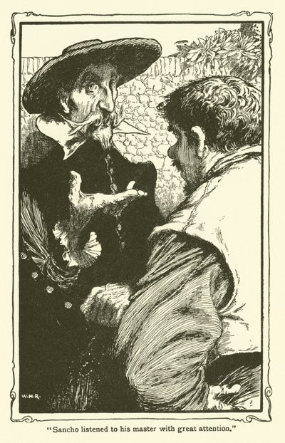 ドン・キホーテのイラスト（リトグラフ 作： William Heath Robinson