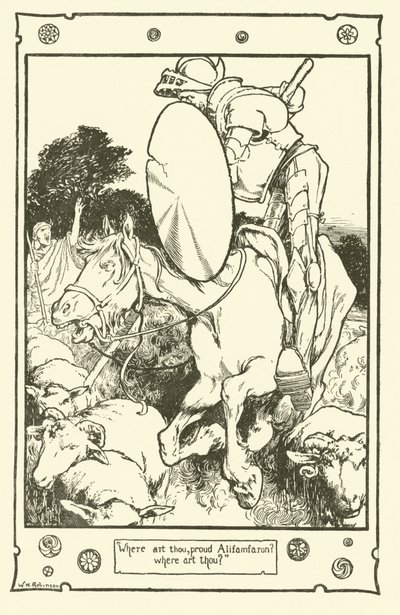 ドン・キホーテのイラスト（リトグラフ 作： William Heath Robinson
